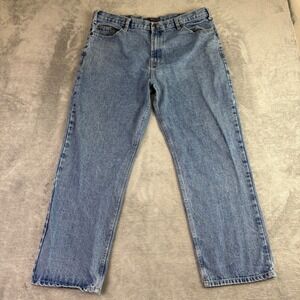 REAL RANCH Men's 40x30 Blue Denim Jeans Regular Fit Cotton Western Cowboy Dad